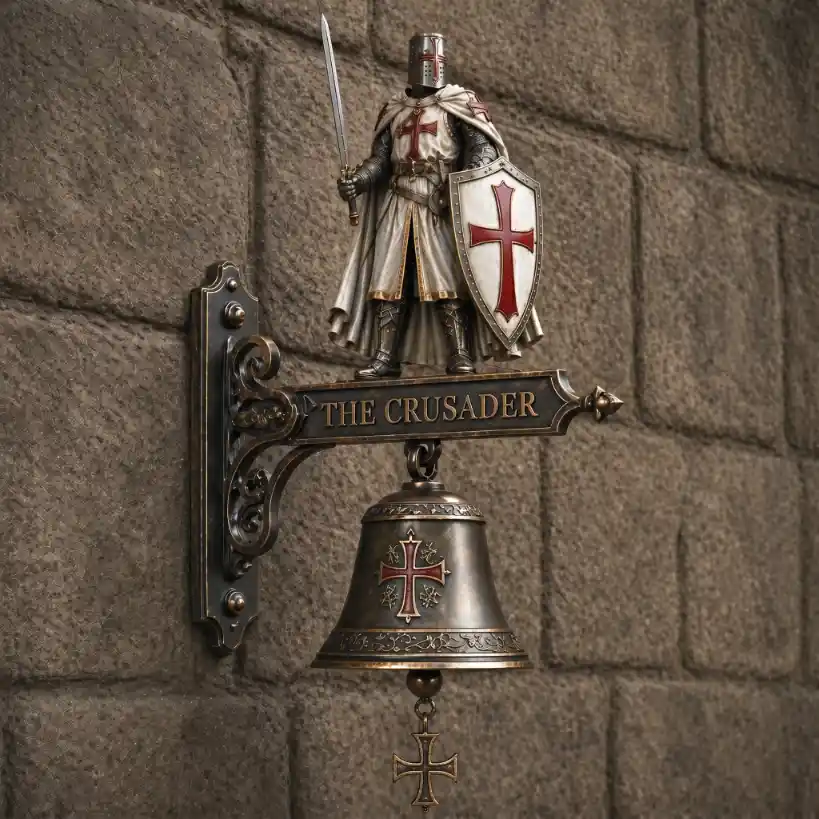 The Crusader Knight Wall Bell Medieval Armor Home Decor